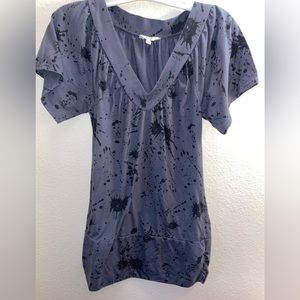 Grey Paint Splatter Top